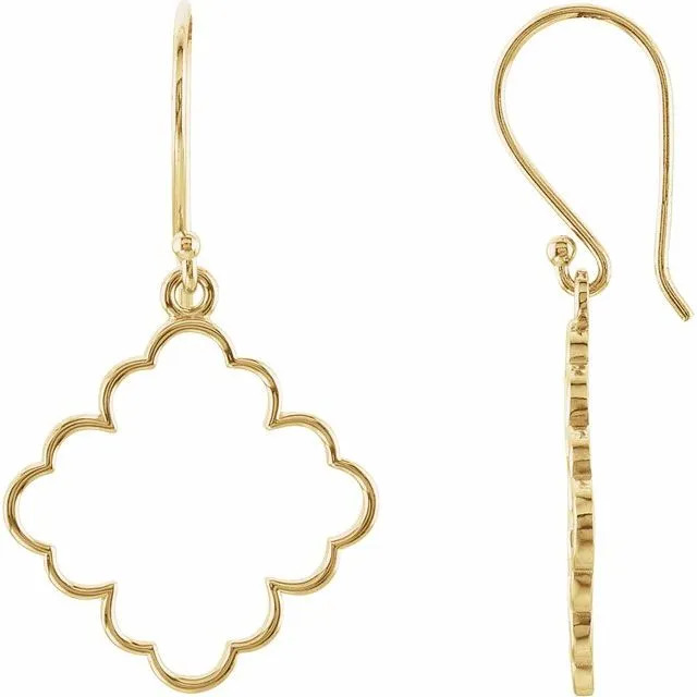 TreasureFineJewelers Earrings 14K Yellow Gold Decorative Earrings