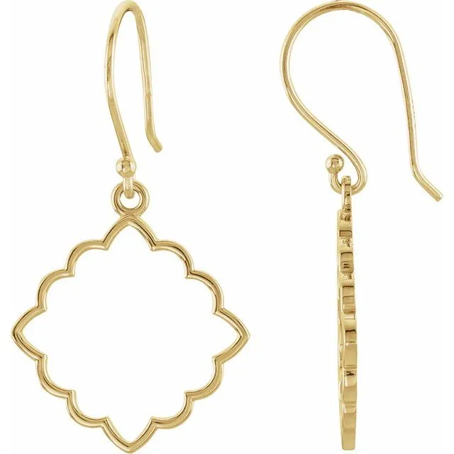 TreasureFineJewelers Earrings 14K Yellow Gold Decorative Earrings