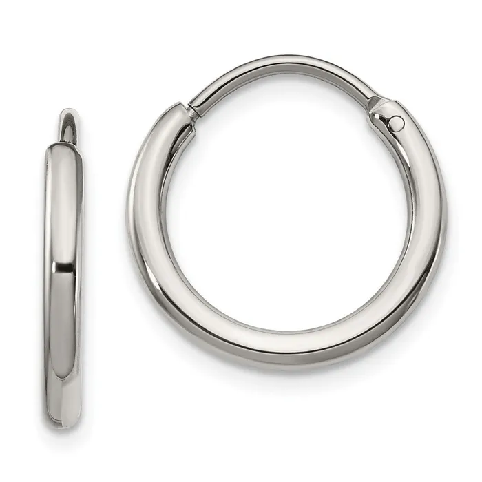 TreasureFineJewelers Earrings Stainless Steel Polished 2mm Endless Hoop Earrings TreasureFineJewelers Earrings Stainless Steel Polished 2mm Endless Hoop Earrings