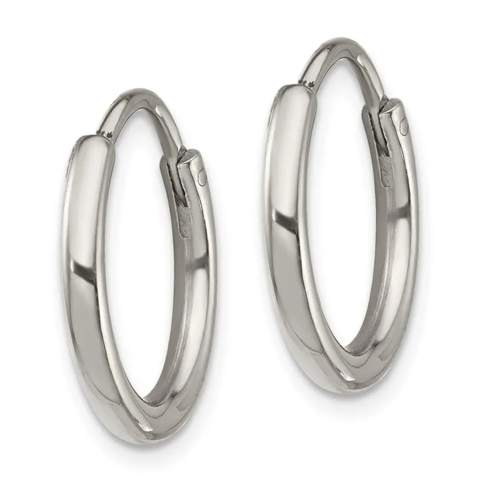TreasureFineJewelers Earrings Stainless Steel Polished 2mm Endless Hoop Earrings