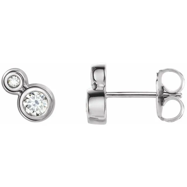 TreasureFineJewelers Earrings Sterling Silver 3 mm Natural White Sapphire 03 CTW Natural Diamond Earrings TreasureFineJewelers Earrings Sterling Silver 3 mm Natural White Sapphire 03 CTW Natural Diamond Earrings