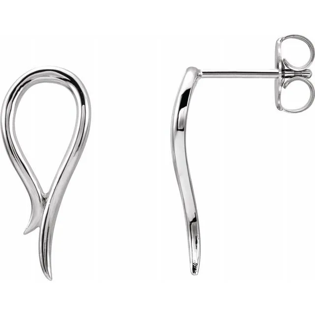 TreasureFineJewelers Earrings Sterling Silver Freeform Earrings