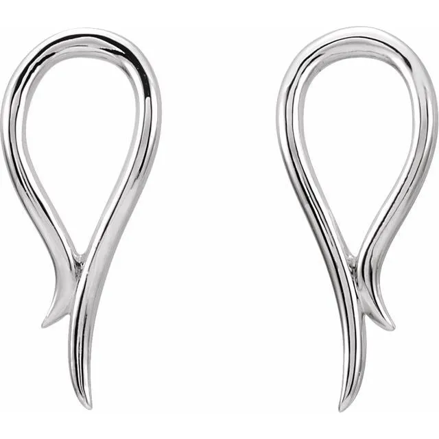 TreasureFineJewelers Earrings Sterling Silver Freeform Earrings