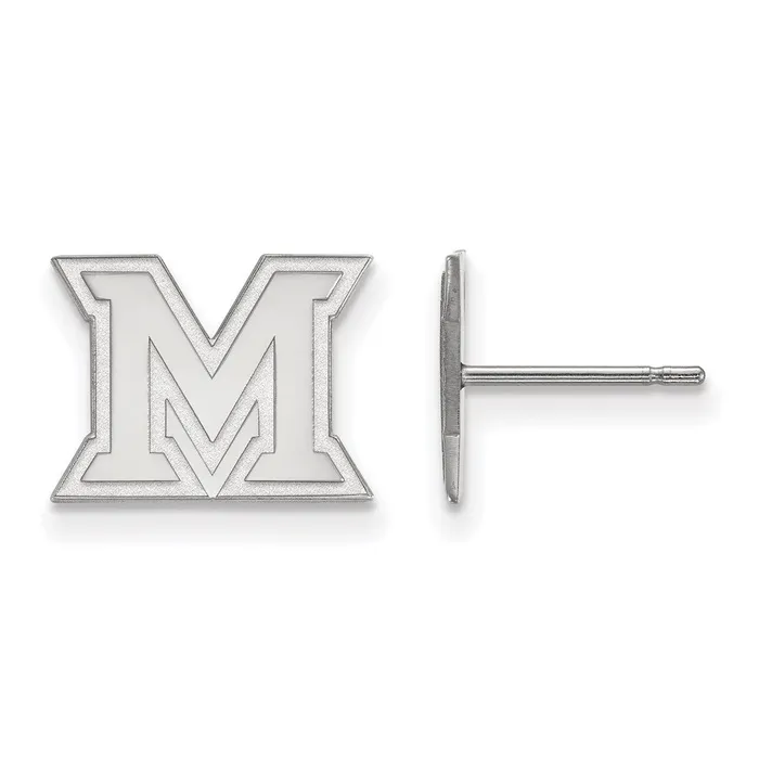 TreasureFineJewelers Earrings Sterling Silver Rhodiumplated Miami University Ohio Letter M Extra Small Post Earrings TreasureFineJewelers Earrings Sterling Silver Rhodiumplated Miami University Ohio Letter M Extra Small Post Earrings