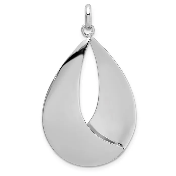 TreasureFineJewelers Leslies Sterling Silver Polished and Textured Pendant Necklaces