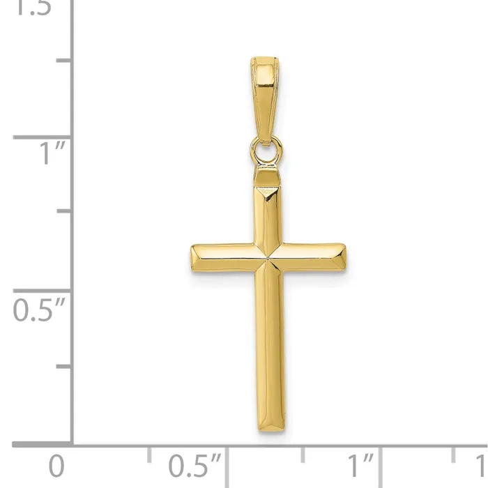 TreasureFineJewelers Necklaces 10K Reversible Latin Cross Pendant