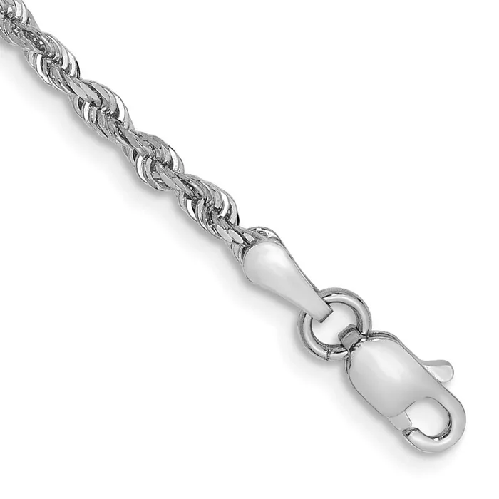 TreasureFineJewelers Necklaces 10k White Gold 225mm DC Quadruple Rope Chain TreasureFineJewelers Necklaces 10k White Gold 225mm DC Quadruple Rope Chain