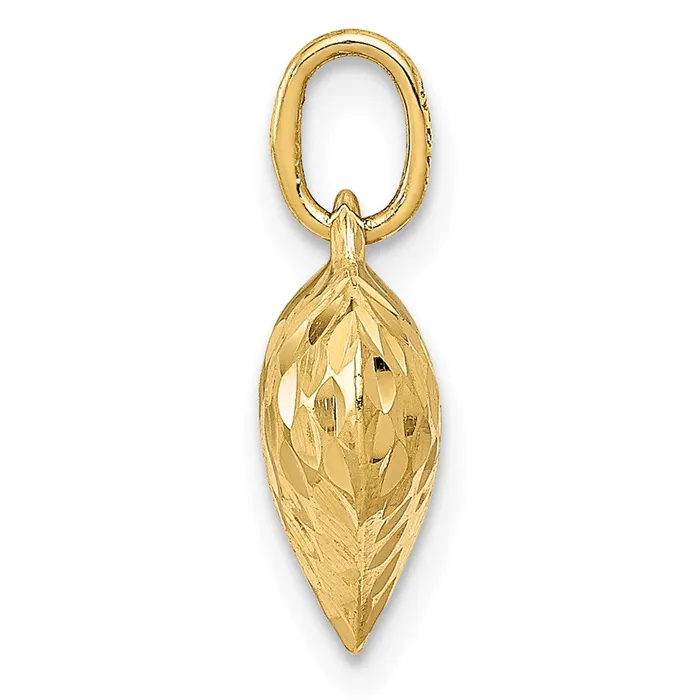 TreasureFineJewelers Necklaces 14K Polished and Textured 3D Heart Pendant