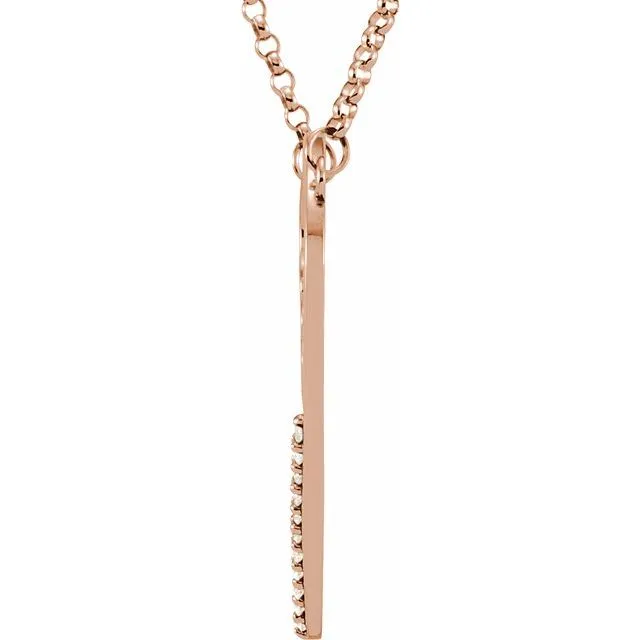 TreasureFineJewelers Necklaces 14K Rose 110 CTW Diamond Mom Heart 17 Necklace