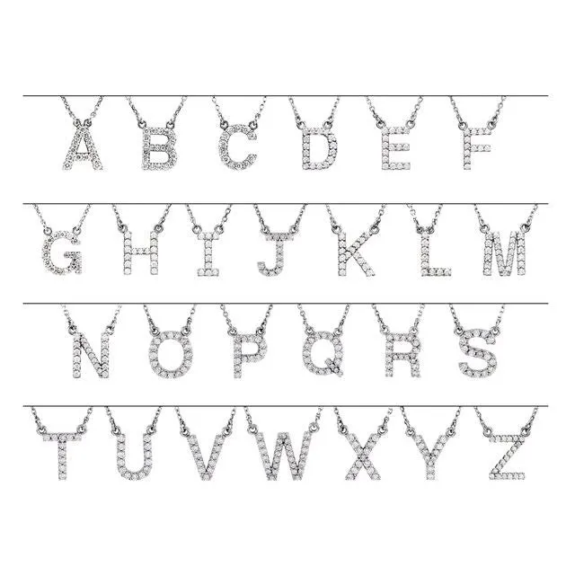 TreasureFineJewelers Necklaces 14K Rose Gold 08 CTW Natural Diamond Initial T 16 Necklace
