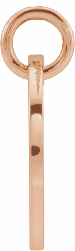 TreasureFineJewelers Necklaces 14K Rose Gold Initial S 10 mm Disc Pendant