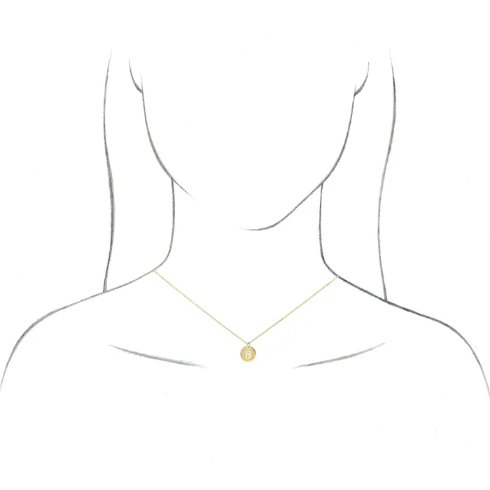 TreasureFineJewelers Necklaces 14K Rose Gold Initial S 10 mm Disc Pendant