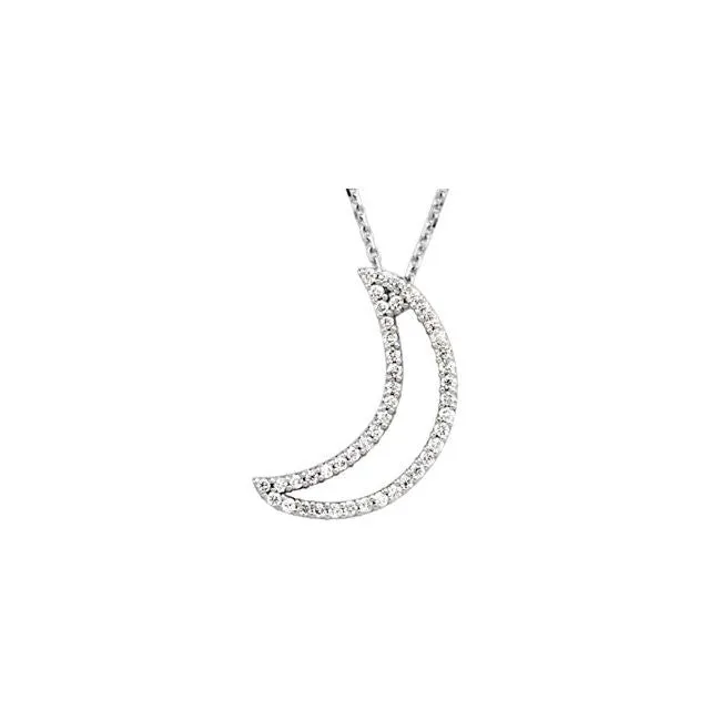TreasureFineJewelers Necklaces 14K White Gold 15 CTW Natural Diamond Crescent Moon 16 Necklace TreasureFineJewelers Necklaces 14K White Gold 15 CTW Natural Diamond Crescent Moon 16 Necklace