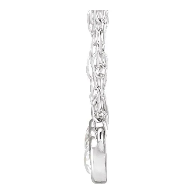 TreasureFineJewelers Necklaces 14K White Gold 18 CTW Rose GoldCut Natural Diamond 18 Necklace