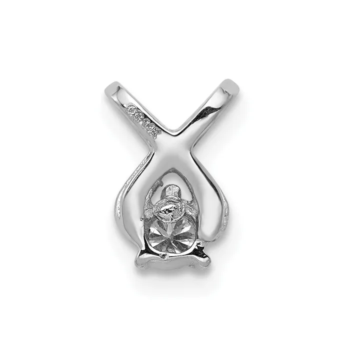 TreasureFineJewelers Necklaces 14k White Gold 29mm VS Diamond Chain Slide
