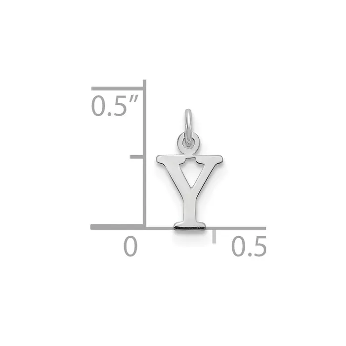 TreasureFineJewelers Necklaces 14k White Gold Cutout Letter Y Initial Pendant