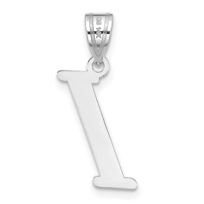 TreasureFineJewelers Necklaces 14k White Gold Polished Letter I Initial Pendant