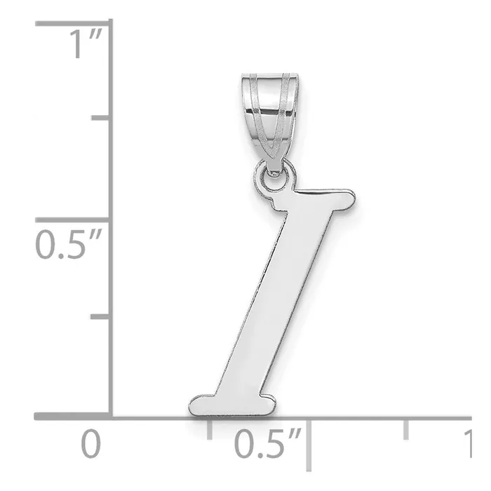 TreasureFineJewelers Necklaces 14k White Gold Polished Letter I Initial Pendant