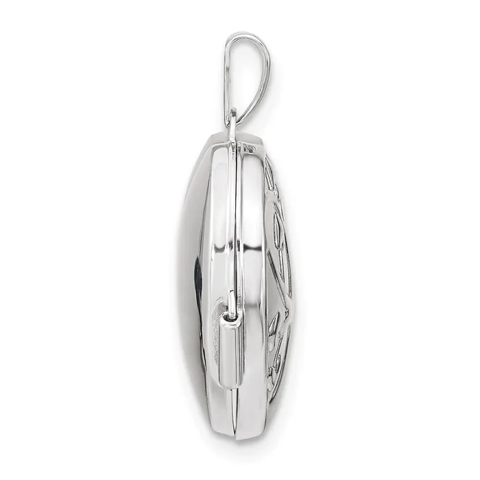 TreasureFineJewelers Necklaces 14k White Gold Tree 18mm Heart Locket