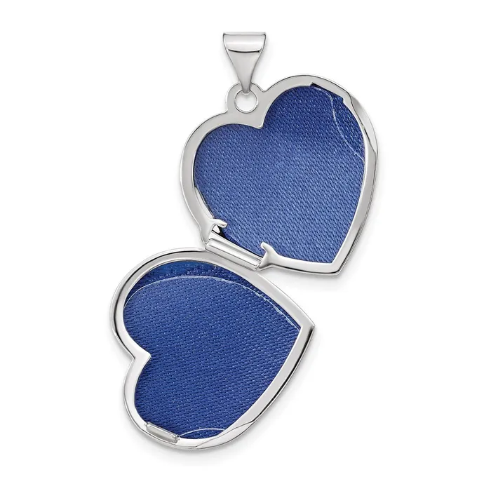 TreasureFineJewelers Necklaces 14k White Gold Tree 18mm Heart Locket