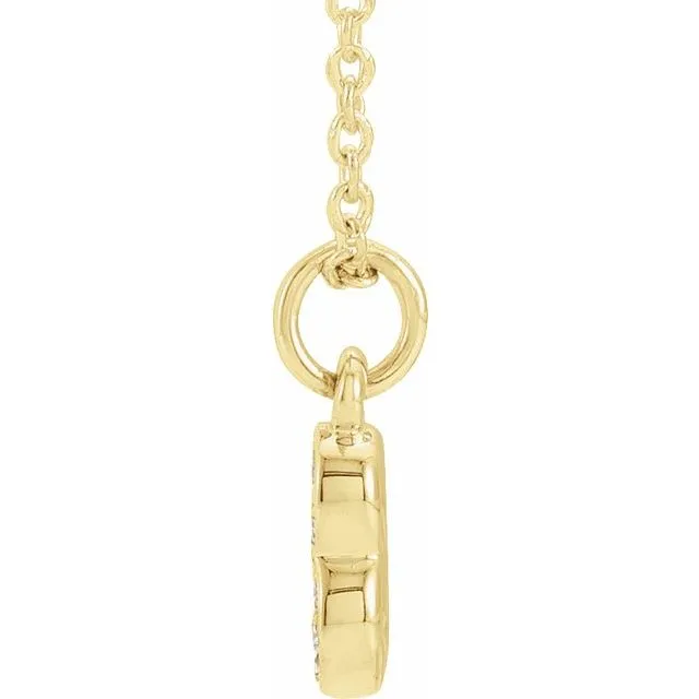 TreasureFineJewelers Necklaces 14K Yellow Gold 04 CTW Natural Diamond Numeral 3 1618 Necklace
