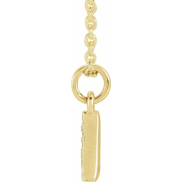 TreasureFineJewelers Necklaces 14K Yellow Gold 05 CTW Natural Diamond Petite Initial A 1618 Necklace