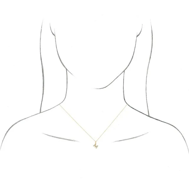 TreasureFineJewelers Necklaces 14K Yellow Gold 05 CTW Natural Diamond Petite Initial A 1618 Necklace