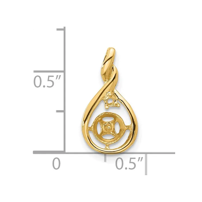 TreasureFineJewelers Necklaces 14k Yellow Gold 7mm Black FW Cultured Pearl A Diamond pendant