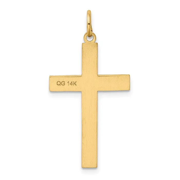 TreasureFineJewelers Necklaces 14k Yellow Gold Laser Designed Cross Pendant