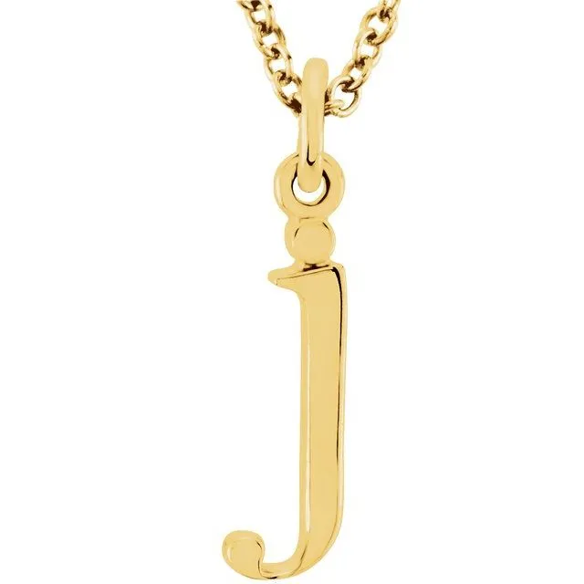 TreasureFineJewelers Necklaces 14K Yellow Gold Lowercase Initial j 16 Necklace TreasureFineJewelers Necklaces 14K Yellow Gold Lowercase Initial j 16 Necklace
