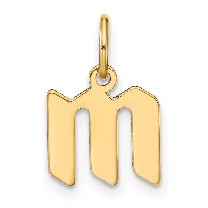 TreasureFineJewelers Necklaces 14k Yellow Gold Lowercase Letter M Initial Pendant TreasureFineJewelers Necklaces 14k Yellow Gold Lowercase Letter M Initial Pendant