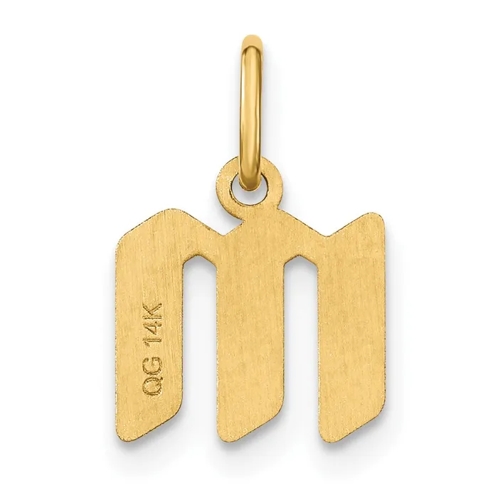 TreasureFineJewelers Necklaces 14k Yellow Gold Lowercase Letter M Initial Pendant