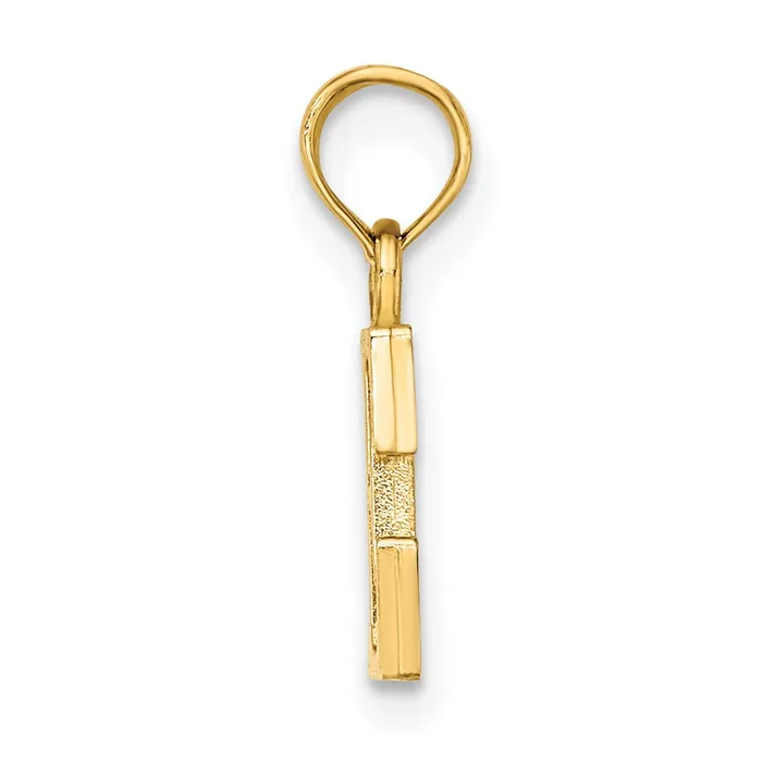 TreasureFineJewelers Necklaces 14k Yellow Gold Polished Block Letter E Initial Pendant