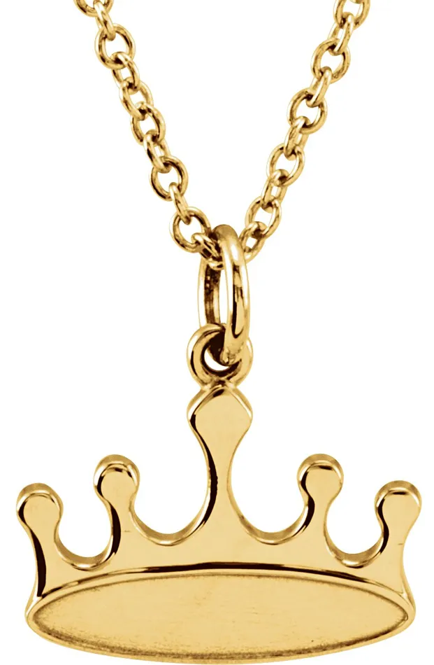 TreasureFineJewelers Necklaces 14K Yellow Gold Tiny Posh Crown 1618 Necklace TreasureFineJewelers Necklaces 14K Yellow Gold Tiny Posh Crown 1618 Necklace