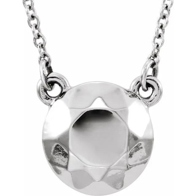 TreasureFineJewelers Necklaces Platinum Faceted Circle 165 Necklace