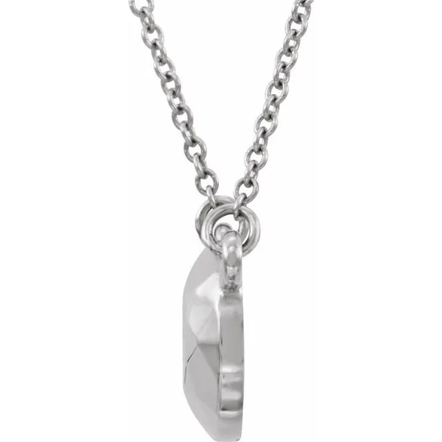 TreasureFineJewelers Necklaces Platinum Faceted Circle 165 Necklace
