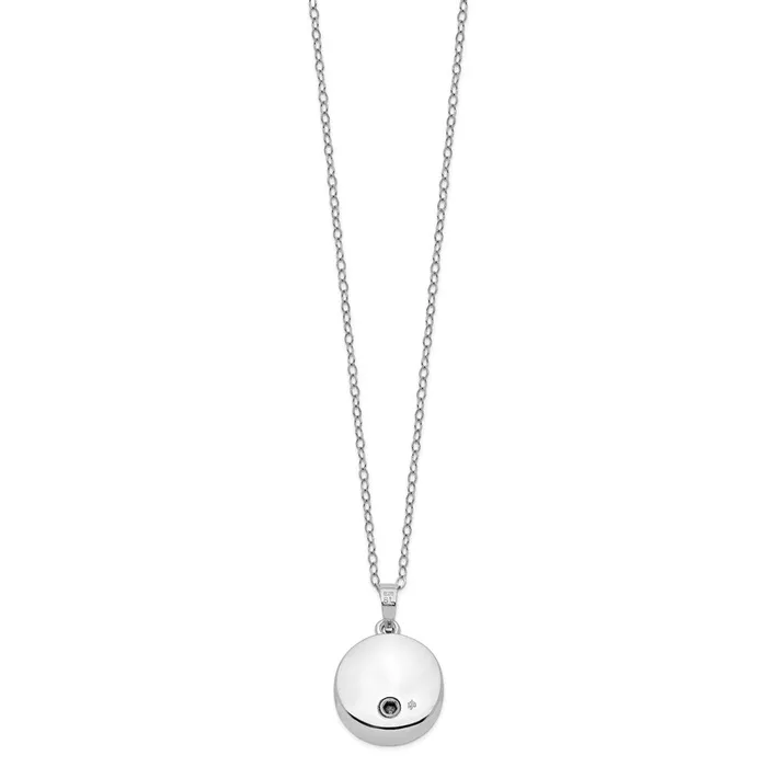 TreasureFineJewelers Necklaces Sentimental Expressions Sterling Silver Rhodiumplated Enameled Paw Print Ash Holder 18in Necklace