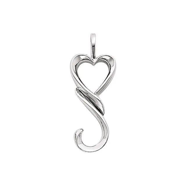 TreasureFineJewelers Necklaces Sterling Silver 325x1275 mm Heart Pendant