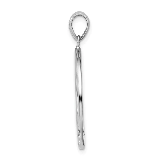 TreasureFineJewelers Necklaces Sterling Silver Amore La Vita Rhodpl Polished Oval Charm Carrier Pendant