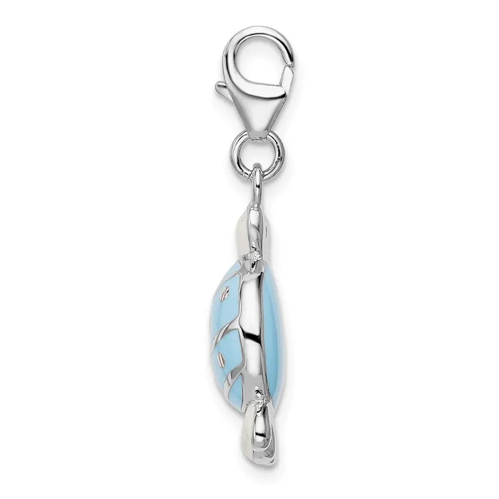 TreasureFineJewelers Necklaces Sterling Silver Amore La Vita Rhodiumpl Enameled Piece of Candy Charm