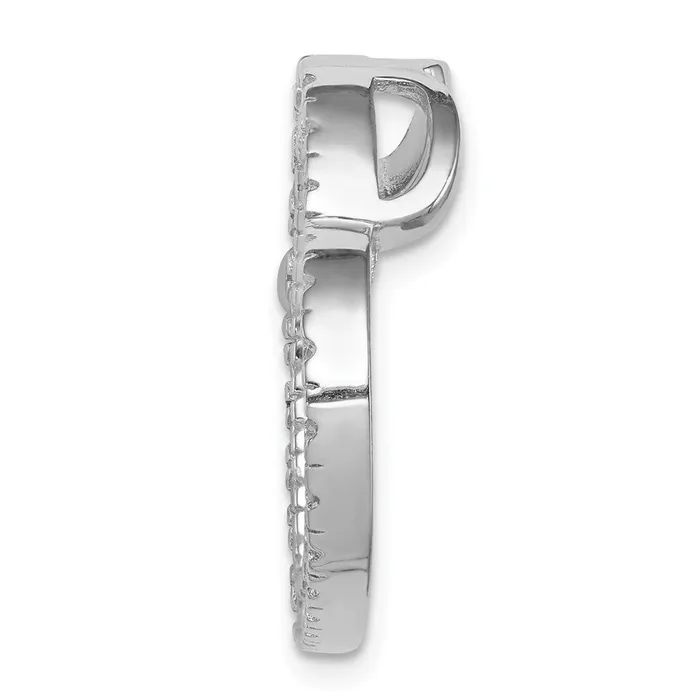 TreasureFineJewelers Necklaces Sterling Silver CZ Heart Slide Pendant