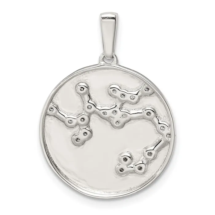 TreasureFineJewelers Necklaces Sterling Silver CZ Sagittarius Zodiac Pendant