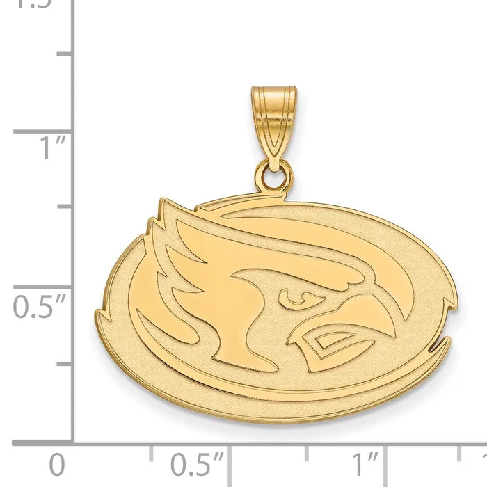 TreasureFineJewelers Necklaces Sterling Silver Goldplated Iowa State University Cardinal Large Pendant