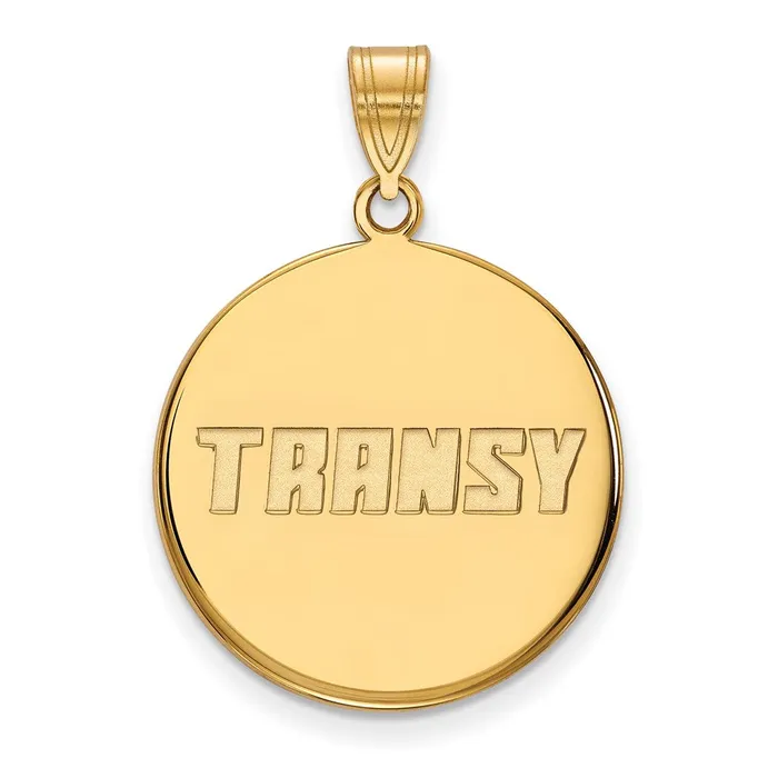 TreasureFineJewelers Necklaces Sterling Silver Goldplated Transylvania University Large Disc Pendant TreasureFineJewelers Necklaces Sterling Silver Goldplated Transylvania University Large Disc Pendant