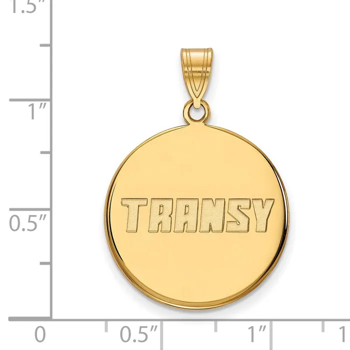 TreasureFineJewelers Necklaces Sterling Silver Goldplated Transylvania University Large Disc Pendant