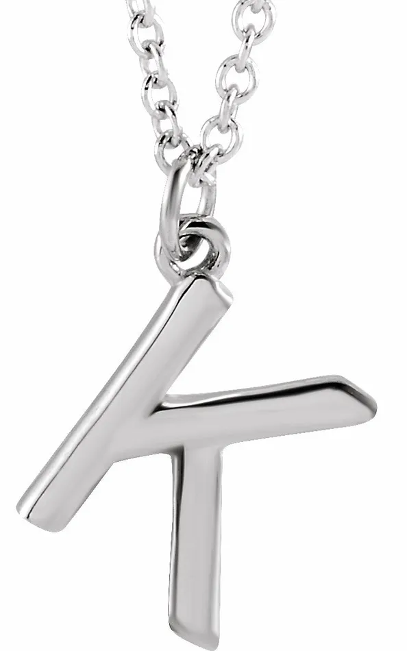 TreasureFineJewelers Necklaces Sterling Silver Initial K Dangle 16 Necklace TreasureFineJewelers Necklaces Sterling Silver Initial K Dangle 16 Necklace