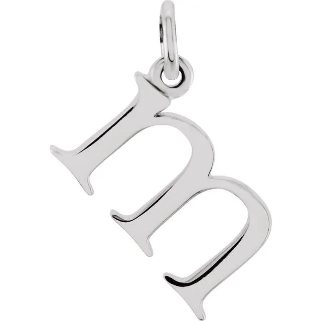 TreasureFineJewelers Necklaces Sterling Silver Lowercase Initial M Pendant