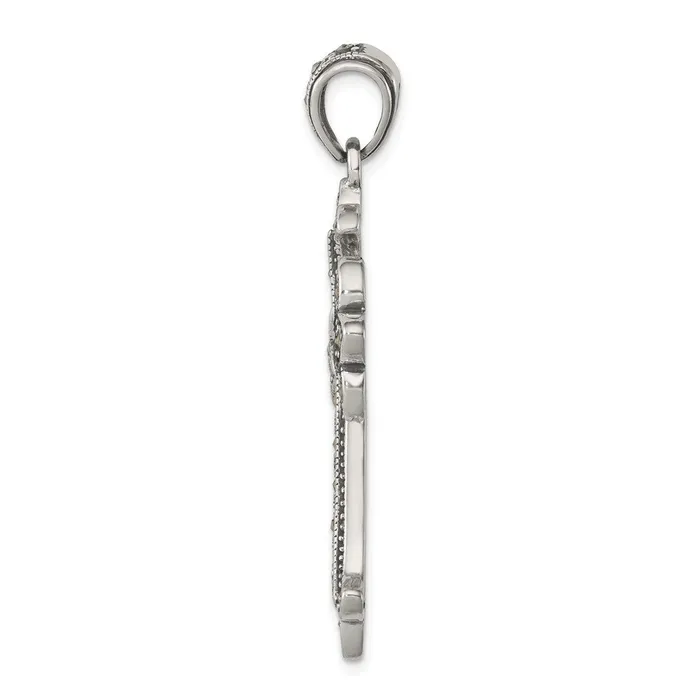 TreasureFineJewelers Necklaces Sterling Silver Marcasite Cross Pendant