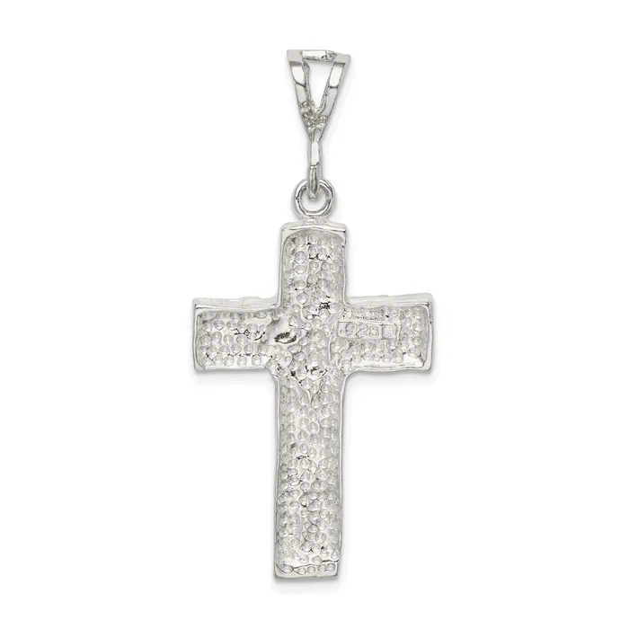 TreasureFineJewelers Necklaces Sterling Silver Nugget Cross Pendant