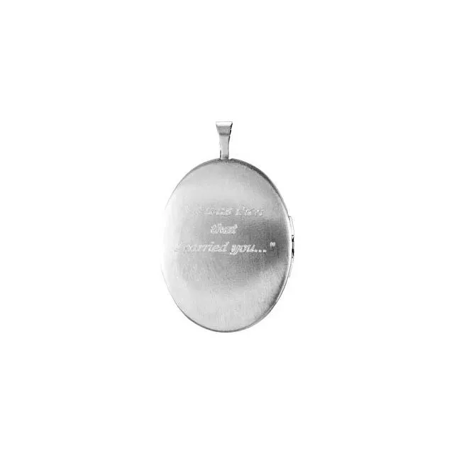 TreasureFineJewelers Necklaces Sterling Silver Oval 015 CT Natural Diamond Footprints Locket
